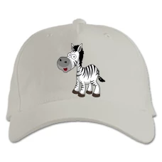 Baseball cap with Print Funny Zebra From Cartoon - white