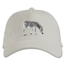 Baseball cap with Print Zebra Looks For Grass - white