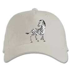 Baseball cap with Print Zebra Stands On Three Legs - white
