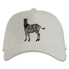 Baseball cap with Print Shadow Of Zebra - white