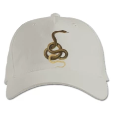 Baseball cap with Print Yellow Snake Jigsaw - white