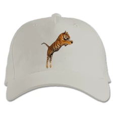 Baseball cap with Print Tiger Jumps - white