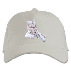 Baseball cap with Print White Tiger - white