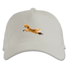 Baseball cap with Print Fox Stretches - white