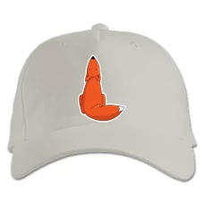 Baseball cap with Print Fox Sniffing - white