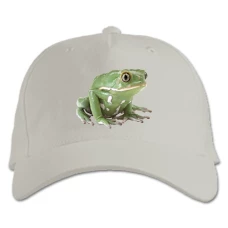 Baseball cap with Print Funny Frog From Cartoon Print - white
