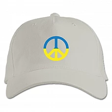 Baseball cap with Print Ukraine Sign of peace - white