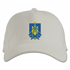 Кепка з принтом Герб України Привид Києва Герой - біла
