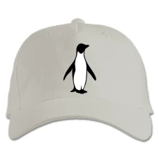 Baseball cap with Print Painted Shadow Of Penguin - white