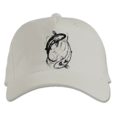 Baseball cap with Print Yin And Yang - white