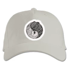 Baseball cap with Print Two Owls - white