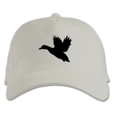 Baseball cap with Print Shadow Of Duck - white