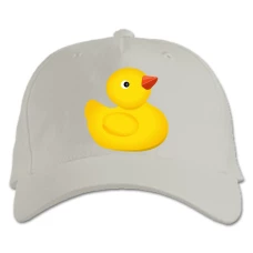 Baseball cap with Print Yellow Duck Toy - white