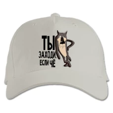 Бейсболка с принтом Ты Заходи, Если Что - белая