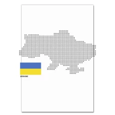 Блокнот А5 с принтом Карта И Флаг Украины -