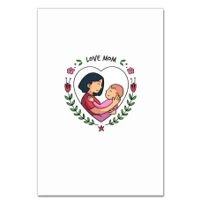 Notebooks A5 with print Mother's Day Mom With Baby In Heart -