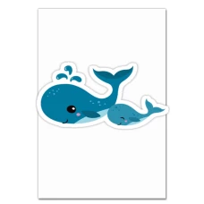 Notebooks A5 with print Small And Big Whale -