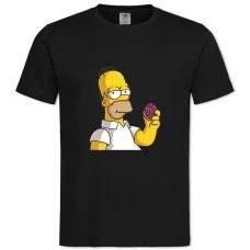 TThe Simpsons Homer With Donut -shirt with Print The Simpsons Homer With Donut - 2XL black