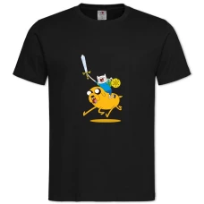 TAdventure Time Jake And Finn -shirt with Print Adventure Time Jake And Finn - 2XL black
