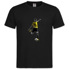 Футболка с принтом Футбол Игрок - 2XL черная