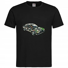 Футболка с принтом Скелетон Авто 11 - 2XL черная
