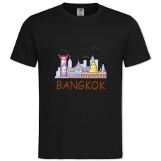 Футболка с принтом Бангкок - 2XL черная