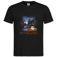 Футболка с принтом Нидерланды - 2XL черная