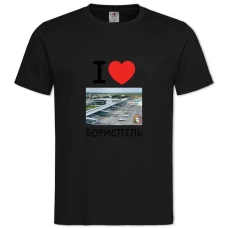 Футболка с принтом Борисполь - 2XL черная