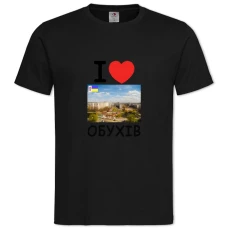 Футболка з принтом Обухів - 2XL чорна