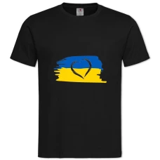 Футболка с принтом Сердце Флаг Украины 2 - 2XL черная