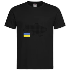 Футболка с принтом Карта И Флаг Украины - 2XL черная