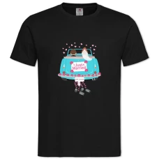 TWedding Car With A Newly-Married Couple -shirt with Print Wedding Car With A Newly-Married Couple - 2XL black