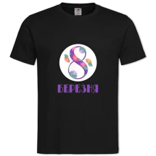Футболка з принтом 8 Березня Квіточками - 2XL чорна