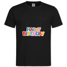 TBirthday On Threads -shirt with Print Birthday On Threads - 2XL black