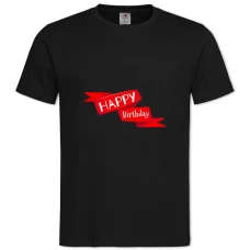 TBirthday Red Ribbon -shirt with Print Birthday Red Ribbon - 2XL black