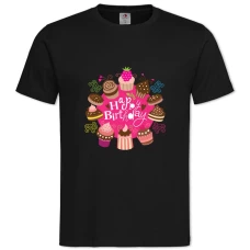TBirthday Many Sweets -shirt with Print Birthday Many Sweets - 2XL black