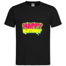 TBirthday Flowers -shirt with Print Birthday Flowers - 2XL black