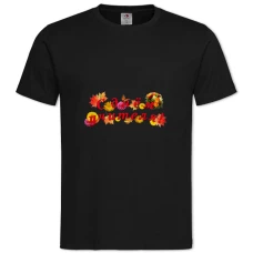 Футболка с принтом С Днем Учителя Цветы И Листья - 2XL черная