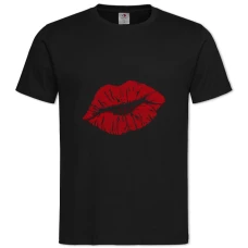 Футболка с принтом С Днем Всех Влюбленных Губы - 2XL черная