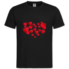 TValentine's Day A Lot Of Hearts In The Form Of Heart -shirt with Print Valentine's Day A Lot Of Hearts In The Form Of Heart - 2XL black