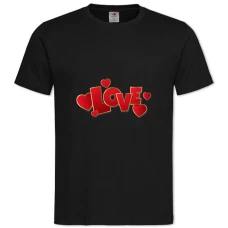 TValentine's Day Love With Hearts -shirt with Print Valentine's Day Love With Hearts - 2XL black