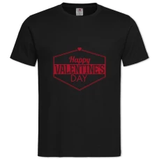 TValentine's Day Inscription In Red Frame -shirt with Print Valentine's Day Inscription In Red Frame - 2XL black