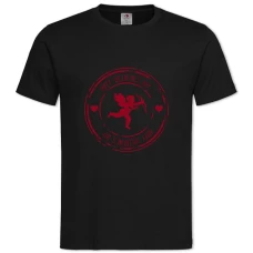 TValentine's Day Cupid Print -shirt with Print Valentine's Day Cupid Print - 2XL black