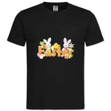 TEaster Bunnies And Chicken Eggs -shirt with Print Easter Bunnies And Chicken Eggs - 2XL black