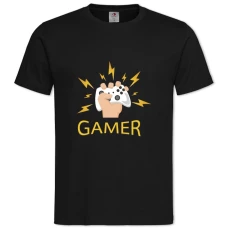 TEsports Gamepad Hand And Lightning -shirt with Print Esports Gamepad Hand And Lightning - 2XL black