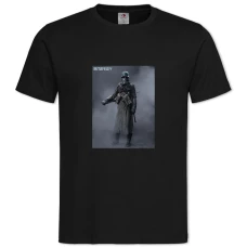 TA Soldier In A Gas Mask With Protection -shirt with Print A Soldier In A Gas Mask With Protection - 2XL black