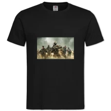 Футболка с принтом 5 Бойцов - 2XL черная