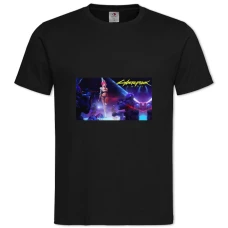 TCyberpunk 2077 Riot At The Bar -shirt with Print Cyberpunk 2077 Riot At The Bar - 2XL black