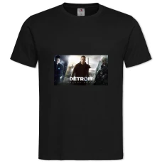 TDetroit Become Human Three Playable Characters In The Intro -shirt with Print Detroit Become Human Three Playable Characters In The Intro - 2XL black