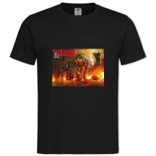 TDungeons & Dragons Cover Dragons On Fire -shirt with Print Dungeons & Dragons Cover Dragons On Fire - 2XL black